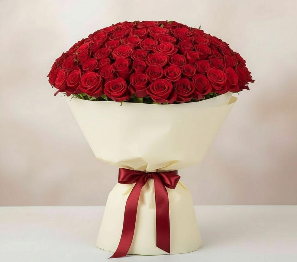 Букет 101 Красная роза Милано в Тимохово