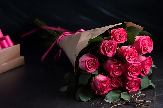 Букет 11 роз Пинк в Тимохово