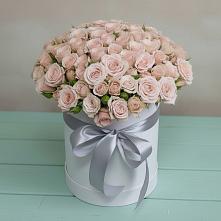 Цветочная композиция из Розы в шляпной коробке в Тимохово