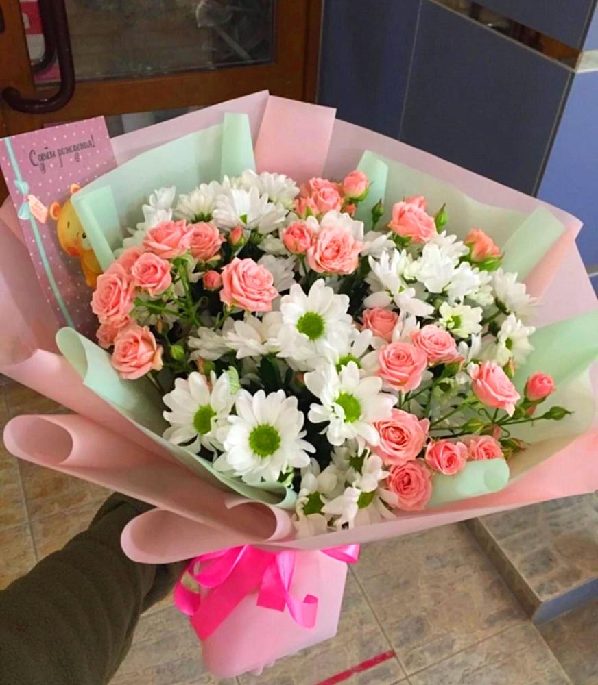 Букет цветов из: Розы и Хризантемы в Тимохово