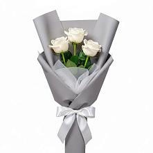 Букет 3 белые розы #REPLACE_PRED# Тимохово