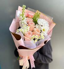 Букет цветов из:  Хризантемы и Розы в Тимохово