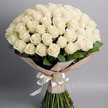 Букет 101 беля роза Белоснежка в Тимохово