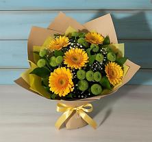 Букет цветов из:  Герберы и Хризантемы в Тимохово