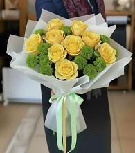 Букет цветов из:  Хризантемы и Розы в Тимохово