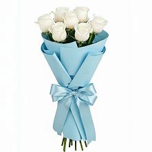 Букет 7 белых роз Проуд в Тимохово