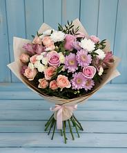 Букет цветов из:  Хризантемы, Розы и Альстромерии #REPLACE_PRED# Тимохово