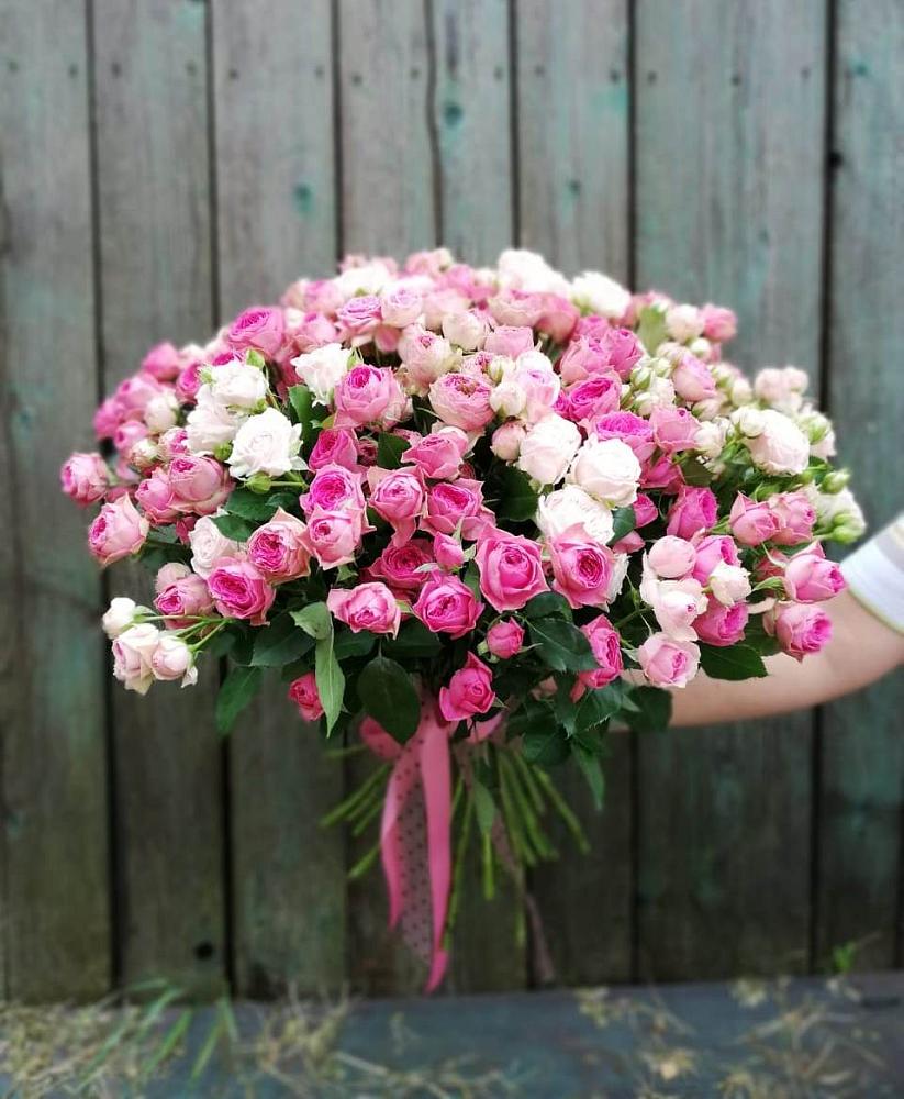 Букет Розовые кустовые розы Натали и Лав Лидия в Тимохово