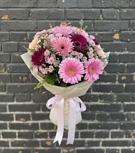 Букет цветов из:  Герберы и Хризантемы в Тимохово
