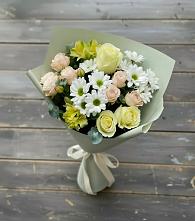 Букет цветов из:  Альстромерии, Розы и Хризантемы в Тимохово
