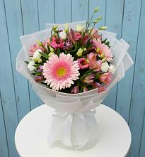 Букет цветов из:  Герберы, Альстромерии и Лизиантусы в Тимохово