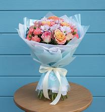 Букет цветов из:  Хризантемы и Розы в Тимохово