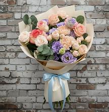 Букет цветов из:  Розы, Лизиантусы и Гвоздики #REPLACE_PRED# Тимохово